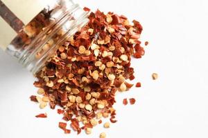 Red Pepper Flakes Spilled from a Jar photo