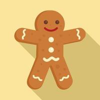 Gingerbread man icon, flat style vector