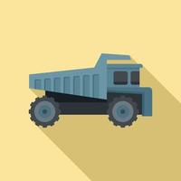 Tipper lorry icon, flat style vector