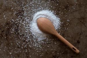 Kosher Salt Spilled from a Teaspoon photo