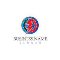 Flash thunderbolt logo template vector