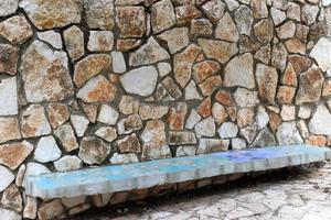 Bench for rest in a city park in Israel. photo