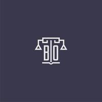 BO initial monogram for lawfirm logo with scales vector image