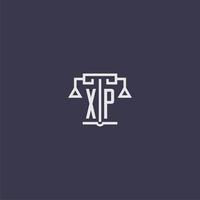 XP initial monogram for lawfirm logo with scales vector image