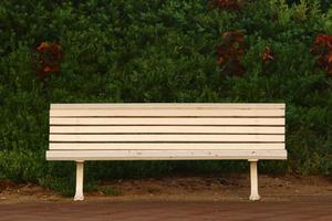 Bench for rest in a city park in Israel. photo