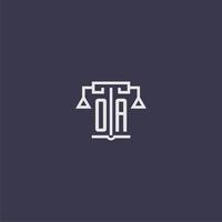 OA initial monogram for lawfirm logo with scales vector image