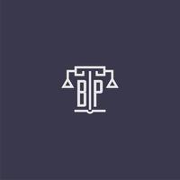 BP initial monogram for lawfirm logo with scales vector image