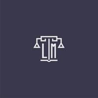 LM initial monogram for lawfirm logo with scales vector image