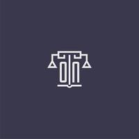 ON initial monogram for lawfirm logo with scales vector image