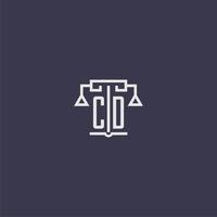 CD initial monogram for lawfirm logo with scales vector image