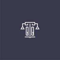 QQ initial monogram for lawfirm logo with scales vector image