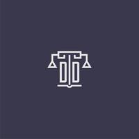 DD initial monogram for lawfirm logo with scales vector image