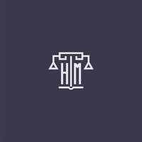 HM initial monogram for lawfirm logo with scales vector image