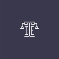 IE initial monogram for lawfirm logo with scales vector image