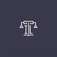 il monograma inicial para logotipo de bufete de abogados con imagen vectorial de escalas vector