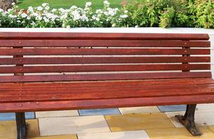 Bench for rest in a city park in Israel. photo