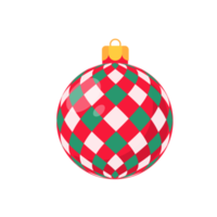 boule de noël rouge avec motif blanc pour la fête de noël png