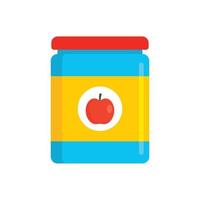 icono de tarro de juguete de manzana, estilo plano vector