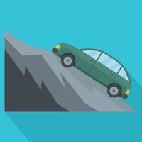 Mountain accident icon, flat style vector