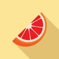 rodaja de icono de pomelo, estilo plano vector