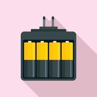 Camera battery charger icon, flat style vector