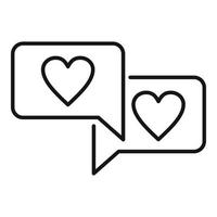 Affection chat icon, outline style vector