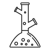 Lab flask icon, outline style vector