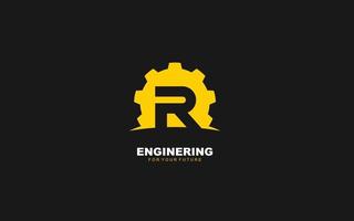 R logo gear for identity. industrial template vector illustration for your brand.