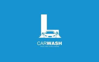 L logo carwash for identity. car template vector illustration for your brand.