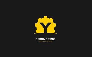 Y logo gear for identity. industrial template vector illustration for your brand.