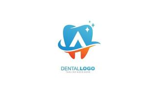 un logotipo de dentista para una empresa de marca. ilustración de vector de plantilla de carta para su marca.