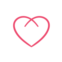 Hand drawn heart line. red heart love on valentines day png