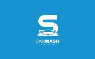 S logo carwash for identity. car template vector illustration for your brand.