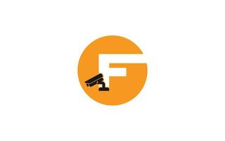 F logo cctv for identity. security template vector illustration for your brand.