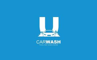 U  logo carwash for identity. car template vector illustration for your brand.