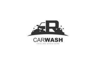 R logo carwash for identity. car template vector illustration for your brand.