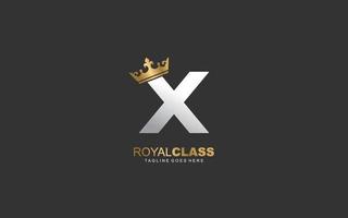 X logo king and crown company. letter template vector illustration for your brand.