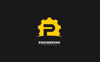 P logo gear for identity. industrial template vector illustration for your brand.