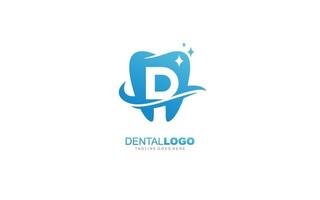 D logo dentist for branding company. letter template vector illustration for your brand.