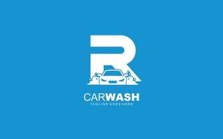 R logo carwash for identity. car template vector illustration for your brand.