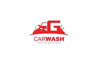 lavado de autos con logo g para identidad. ilustración de vector de plantilla de coche para su marca.