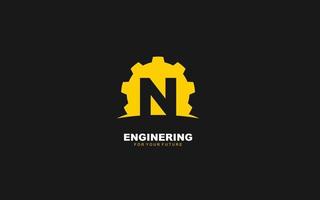 N logo gear for identity. industrial template vector illustration for your brand.