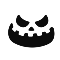 Scary Ghost Horror Face Silhouette For Carving On Halloween Pumpkin png