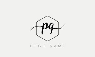 Handwriting letter PQ logo pro vector file pro Vector Pro Vector