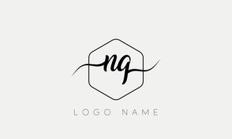 Handwriting letter NQ logo pro vector file pro Vector Pro Vector