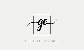 Handwriting letter GE logo pro vector file pro Vector Pro Vector