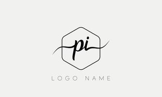 Handwriting letter PI logo pro vector file pro Vector Pro Vector