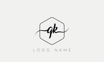 Handwriting letter QK logo pro vector file pro Vector Pro Vector