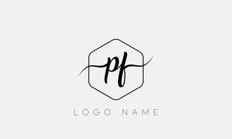 Handwriting letter PF logo pro vector file pro Vector Pro Vector