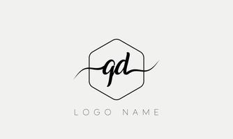 Handwriting letter QD logo pro vector file pro Vector Pro Vector